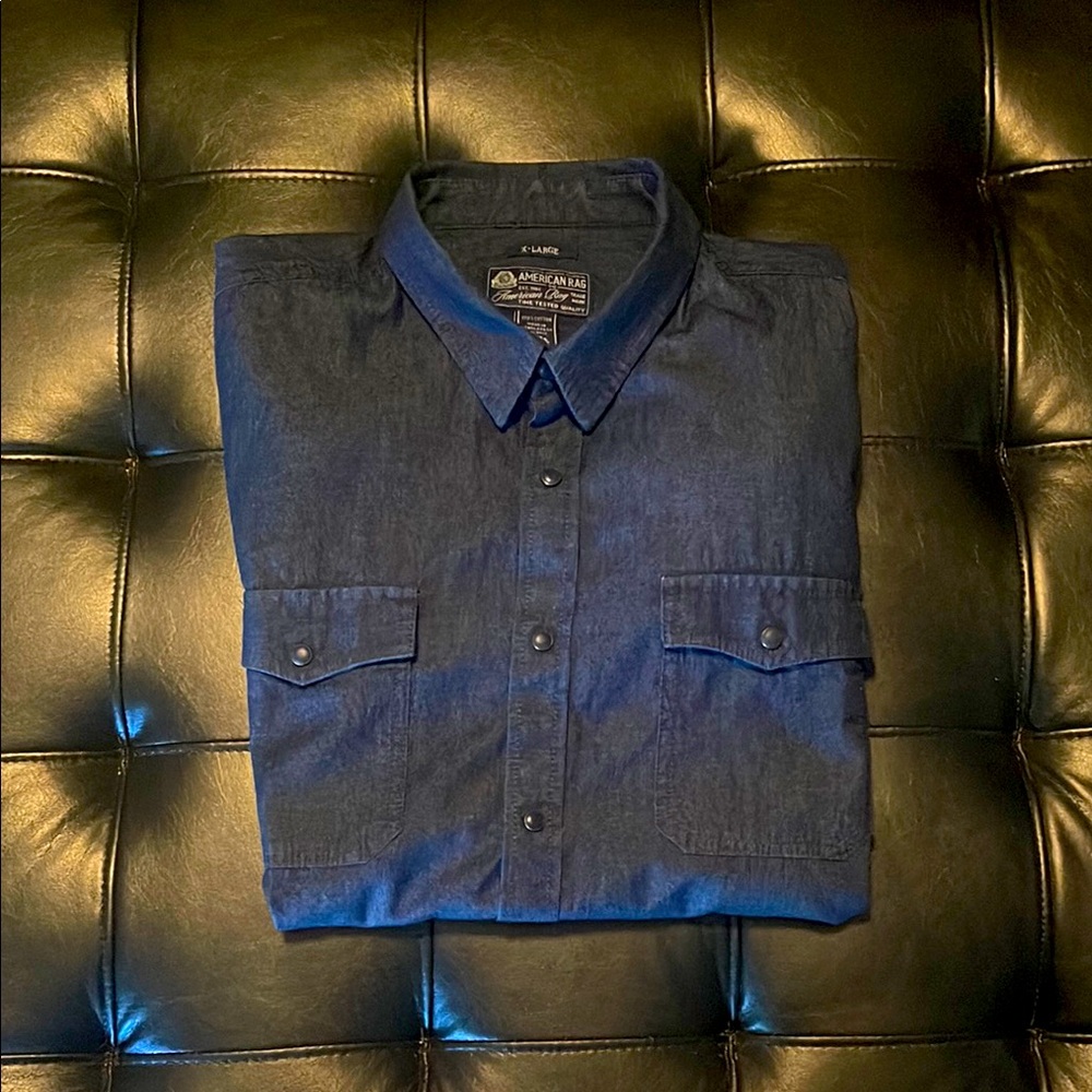 American Rag Denim Navy Casual button up Shirt